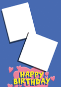 Anniversaire color&eacute; avec c&oelig;urs et messages
